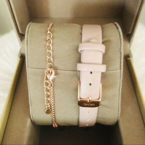 RACHEL Rachel Roy Pave Crystal Watch & Bracelet Set, Red/Rose Gold, NWT - Picture 13 of 16